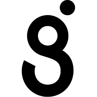 Gudu g logo in black on white background